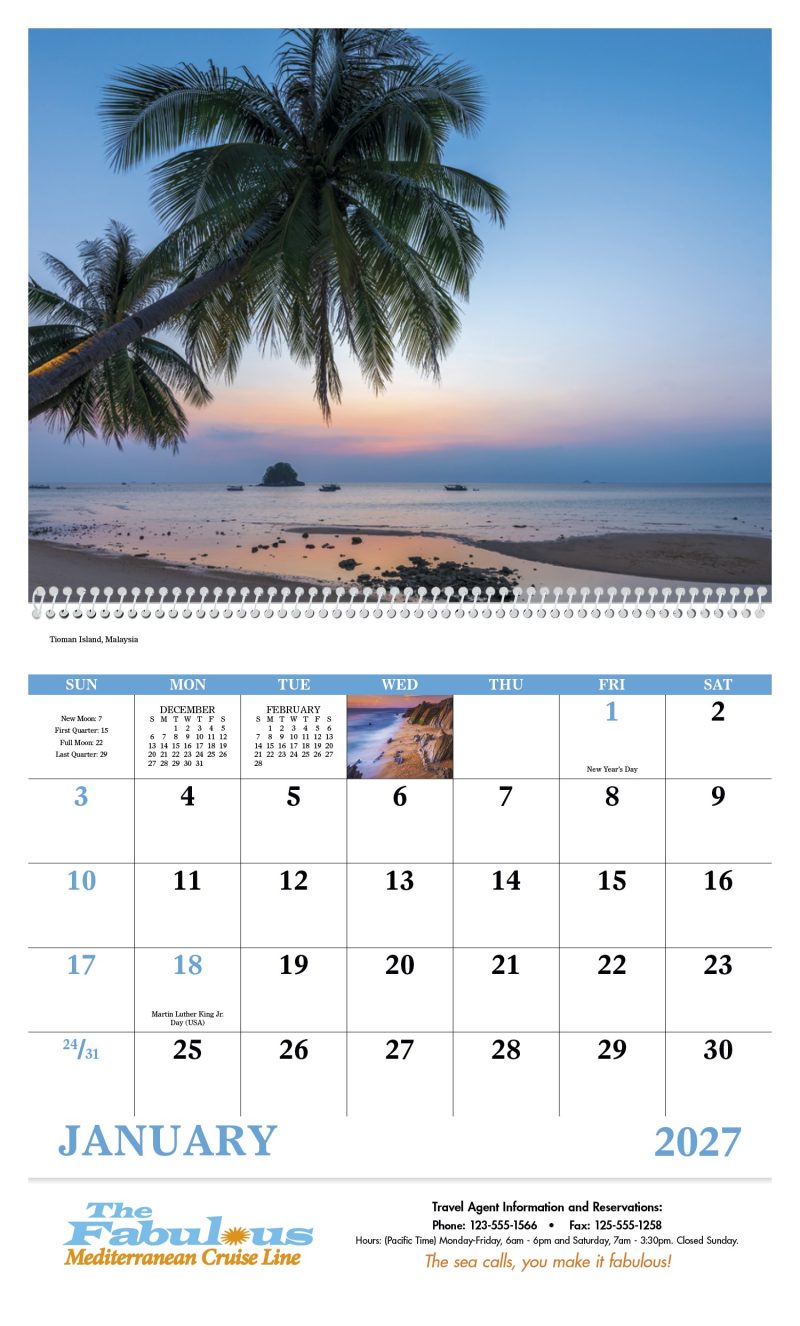 Custom Good Value™ Beach Paradise - Spiral Calendar - 6