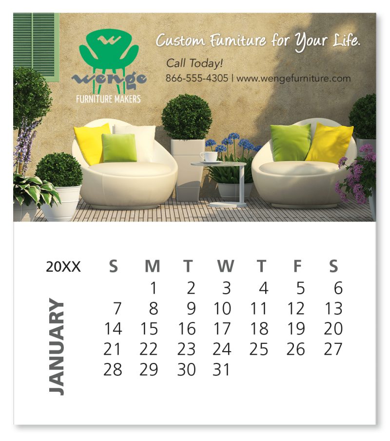 Custom Good Value™ Business Card Magnet with 12-Sheet Calendar
