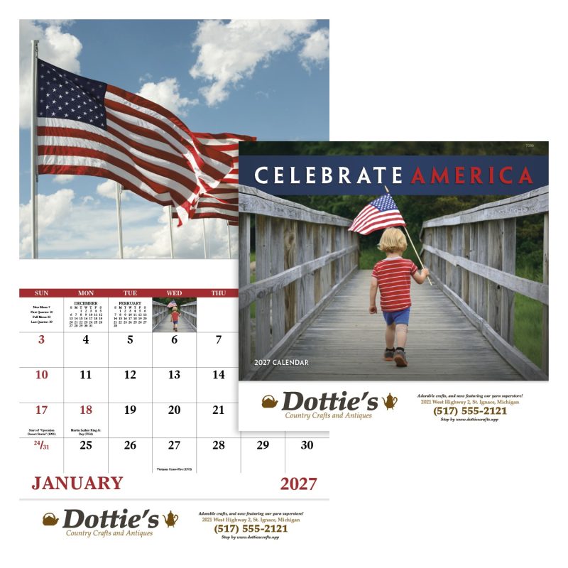 Custom Good Value™ Celebrate America - Stapled Calendar