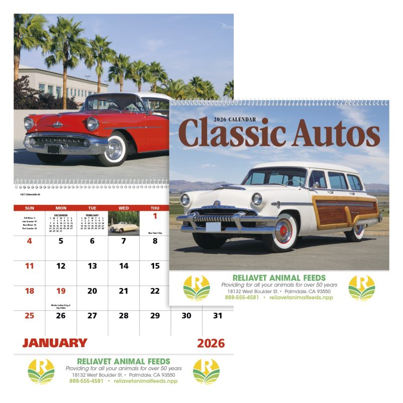 Custom Good Value™ Classic Autos - Spiral Calendar - 1