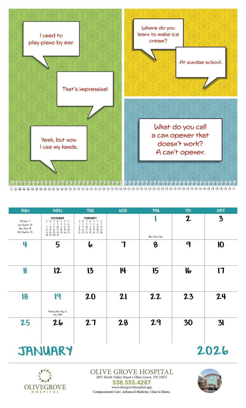 Custom Good Value™ Dad Jokes - Spiral Calendar - 3