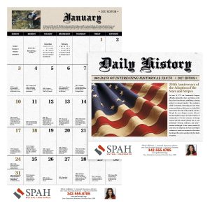 Custom Good Value™ Daily History - Stapled Calendar