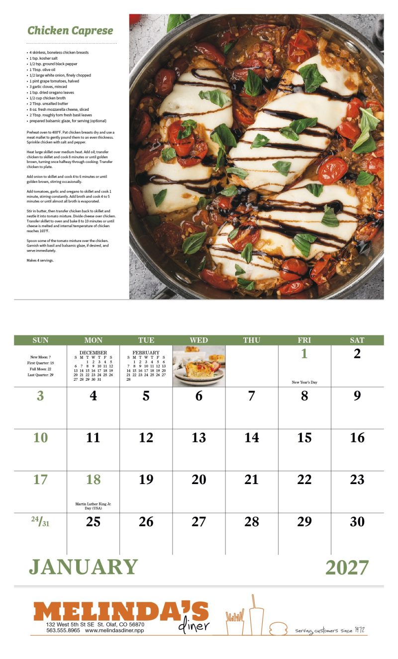 Custom Good Value™ Delicious Dining - Stapled Calendar - 6