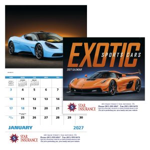 Custom Good Value™ Exotic Sports Cars - Stapled Calendar