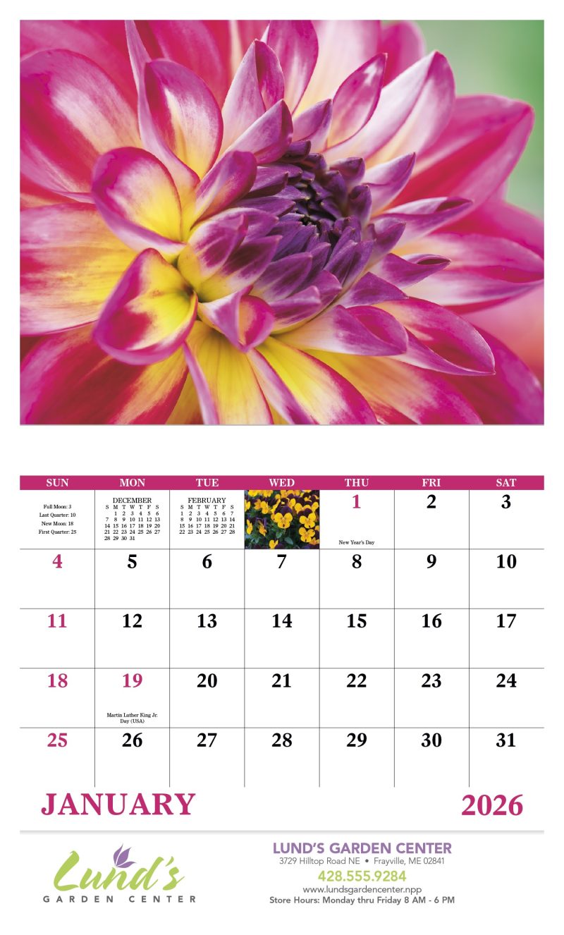 Custom Good Value™ Flowers - Stapled Calendar - 3