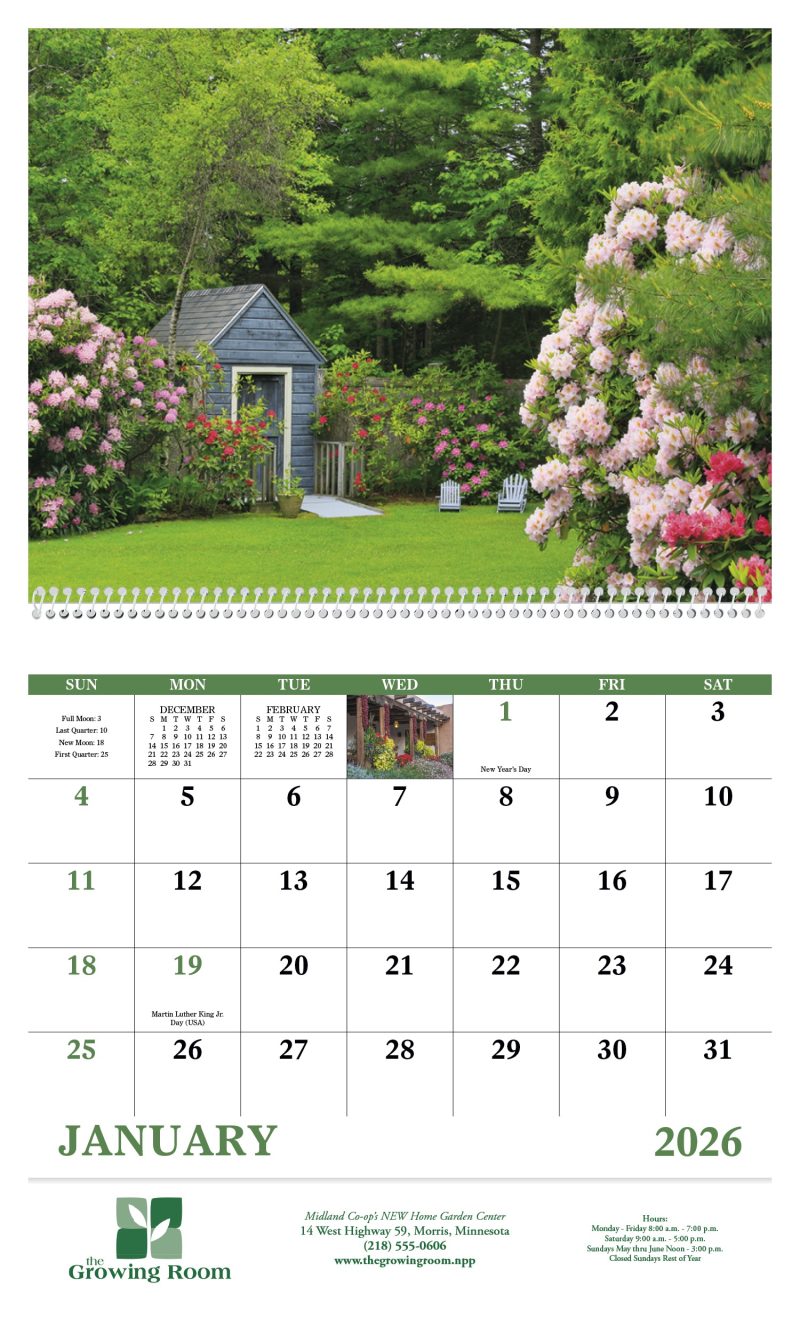 Custom Good Value™ Garden Walk - Spiral Calendar - 3