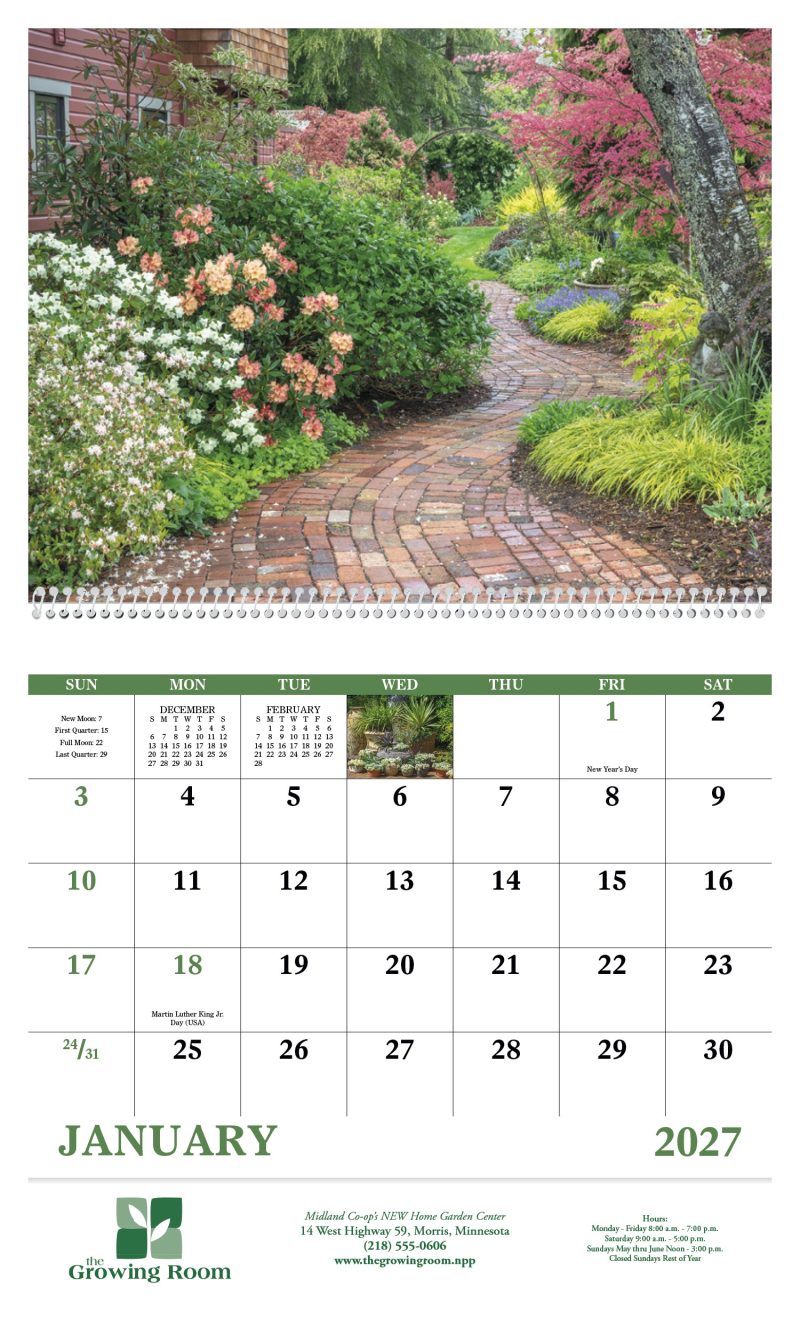 Custom Good Value™ Garden Walk - Spiral Calendar - 6