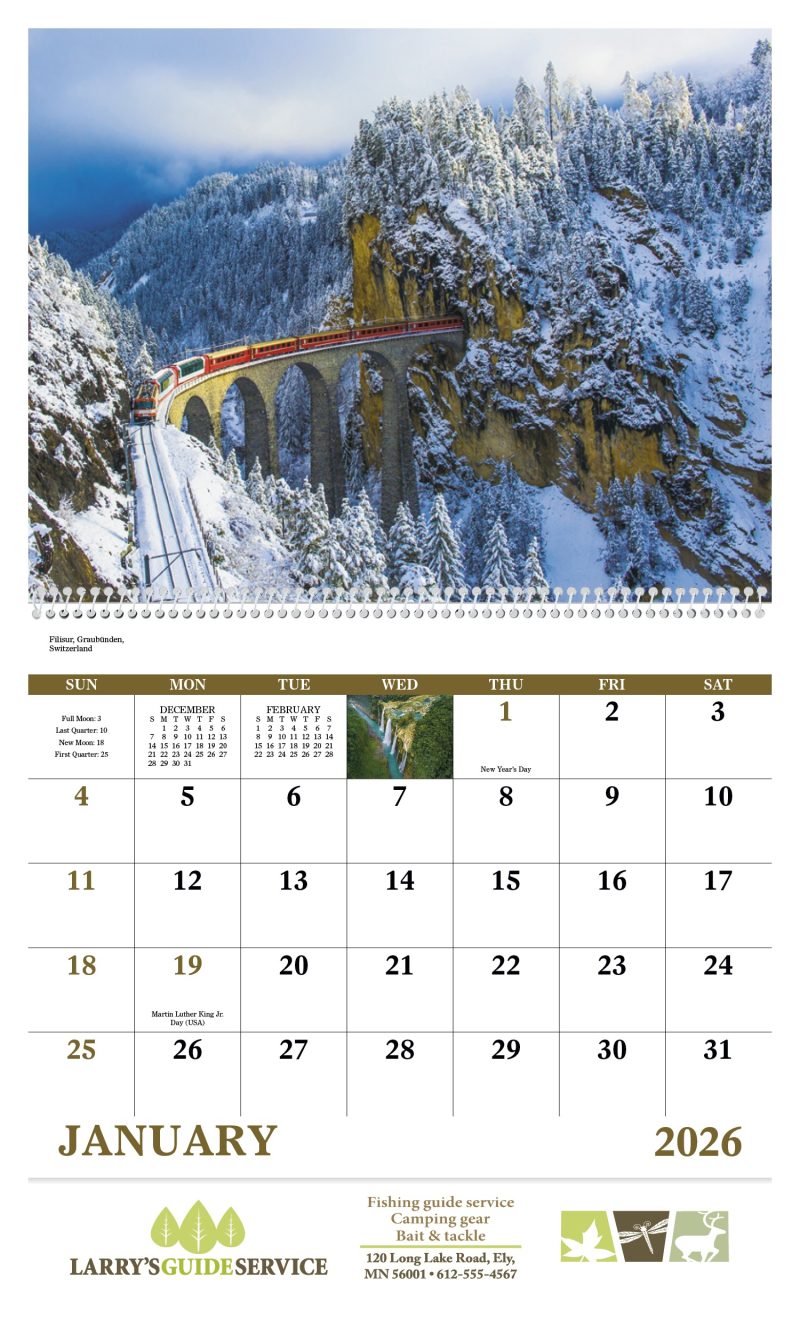 Custom Good Value™ Glorious Getaways - Spiral Calendar - 3