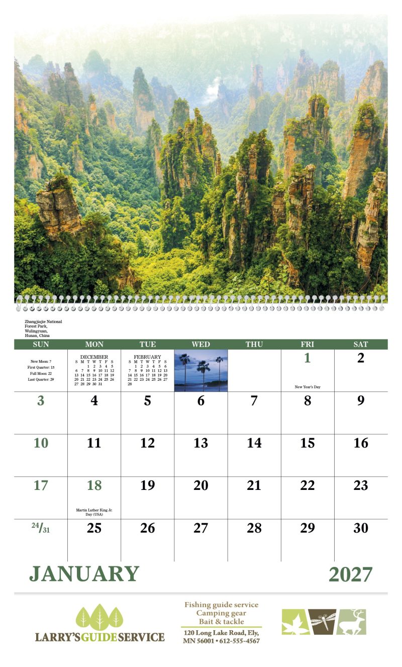 Custom Good Value™ Glorious Getaways - Spiral Calendar - 6