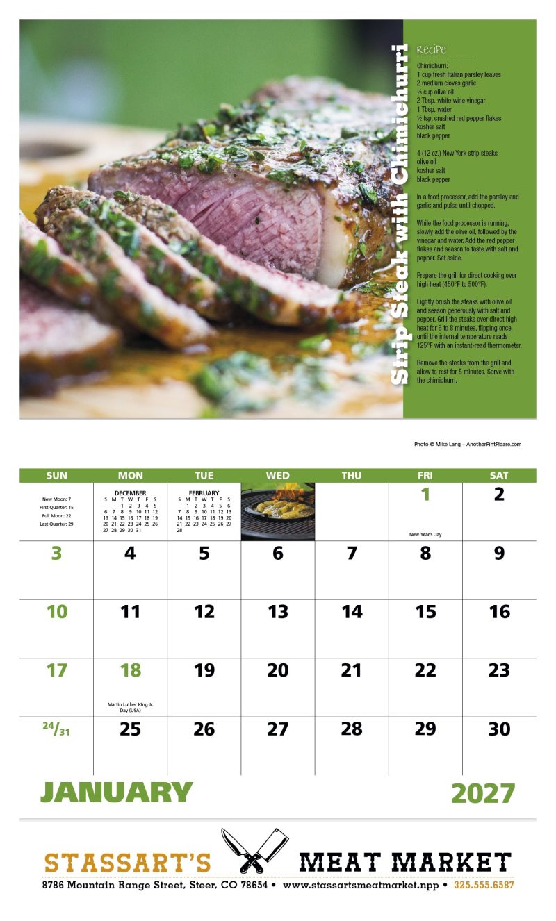 Custom Good Value™ Grilling - Stapled Calendar - 6