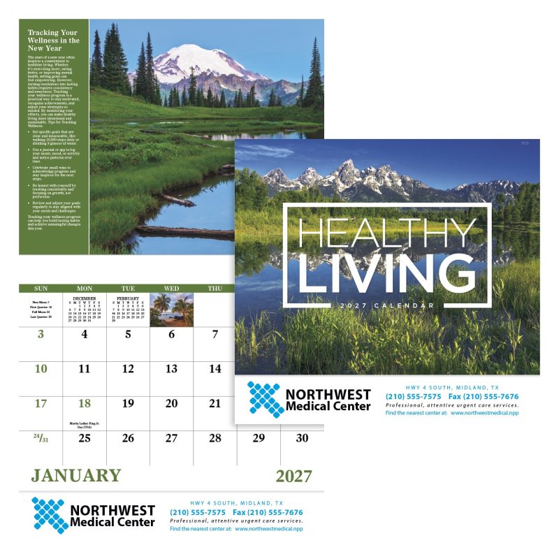 Custom Good Value™ Healthy Living - Stapled Calendar