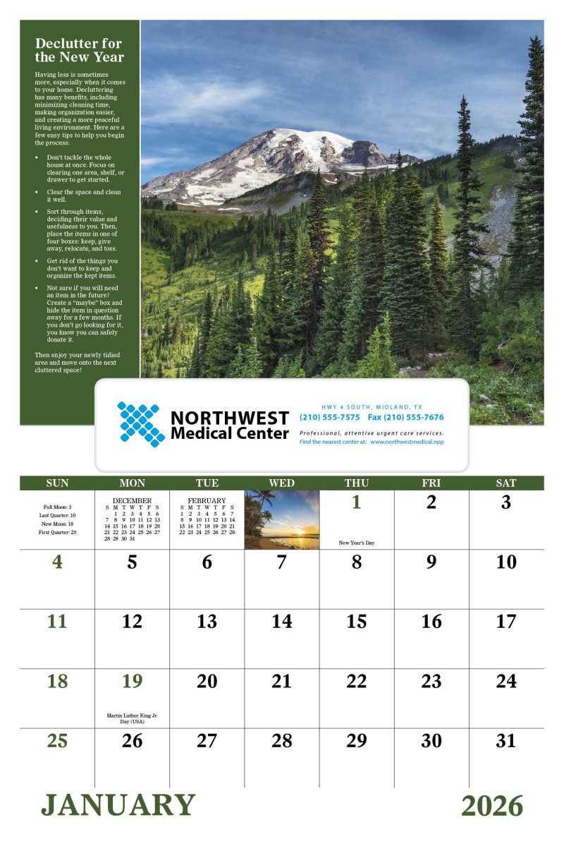 Custom Good Value™ Healthy Living - Window Calendar - 3