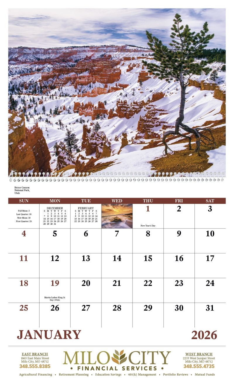 Custom Good Value™ Landscapes of America - Spiral Calendar - 3