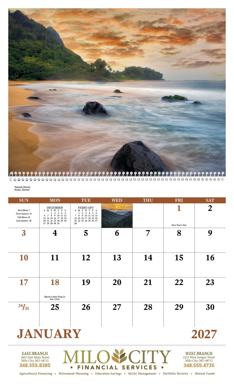 Custom Good Value™ Landscapes of America - Spiral Calendar - 6