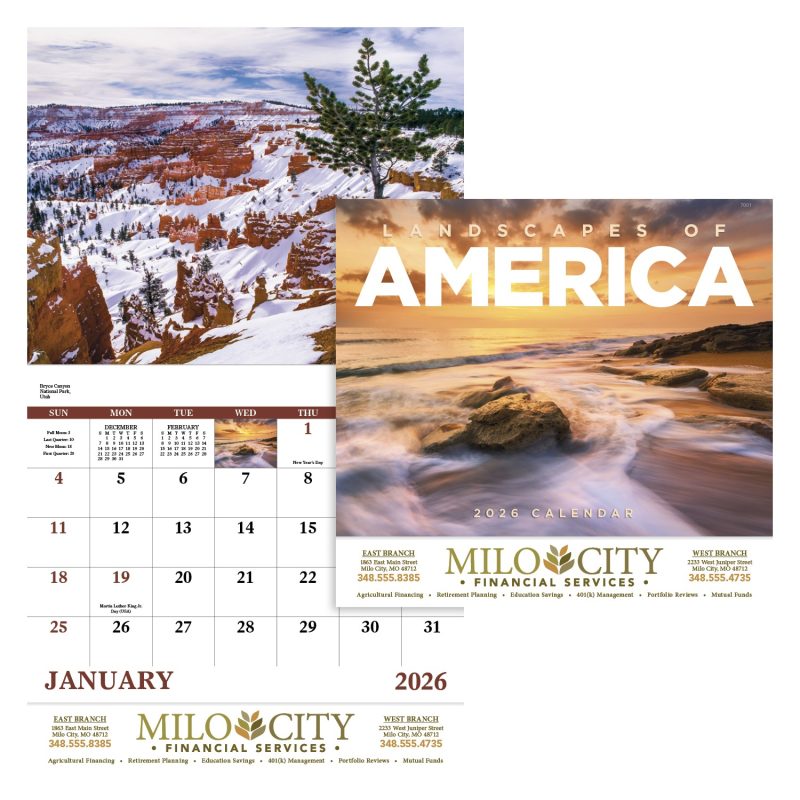 Custom Good Value™ Landscapes of America - Stapled Calendar - 1