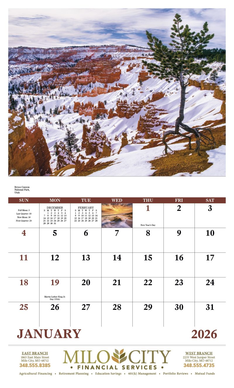 Custom Good Value™ Landscapes of America - Stapled Calendar - 3