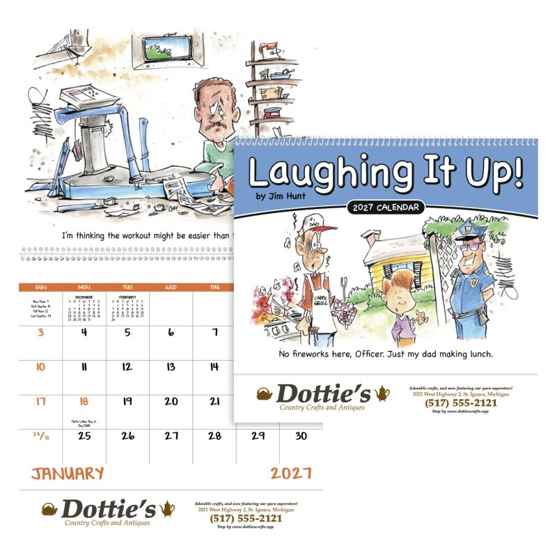 Custom Good Value™ Laughing It Up! - Spiral Calendar