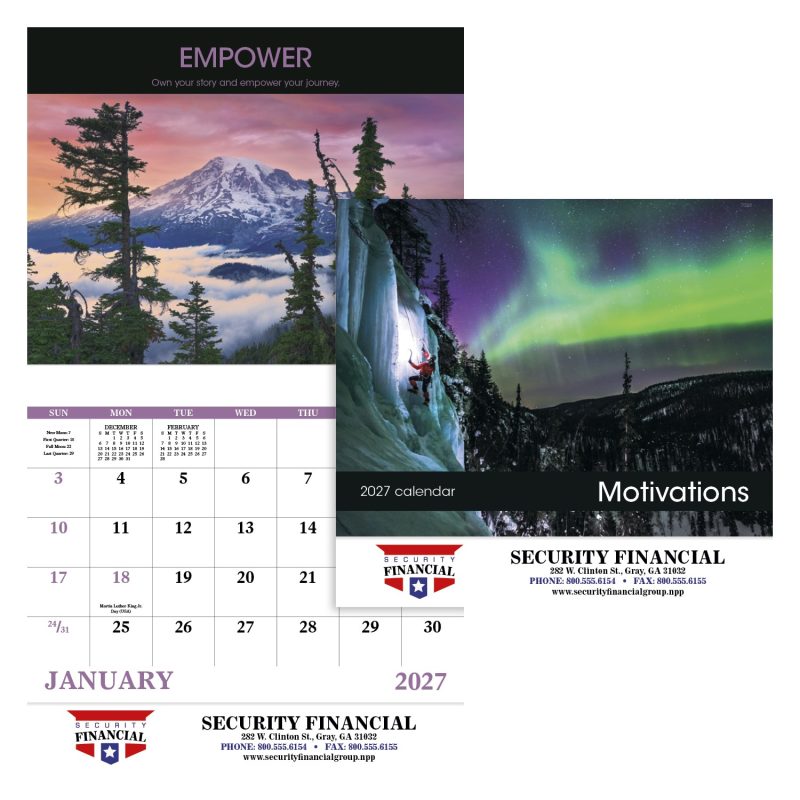 Custom Good Value™ Motivations - Stapled Calendar