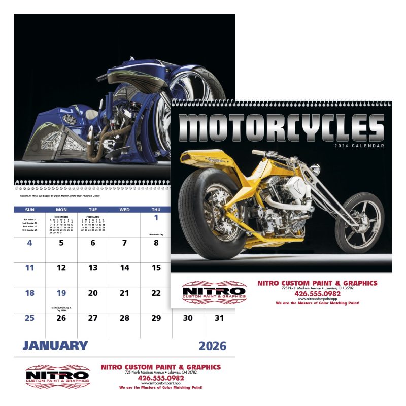 Custom Good Value™ Motorcycles - Spiral Calendar - 1