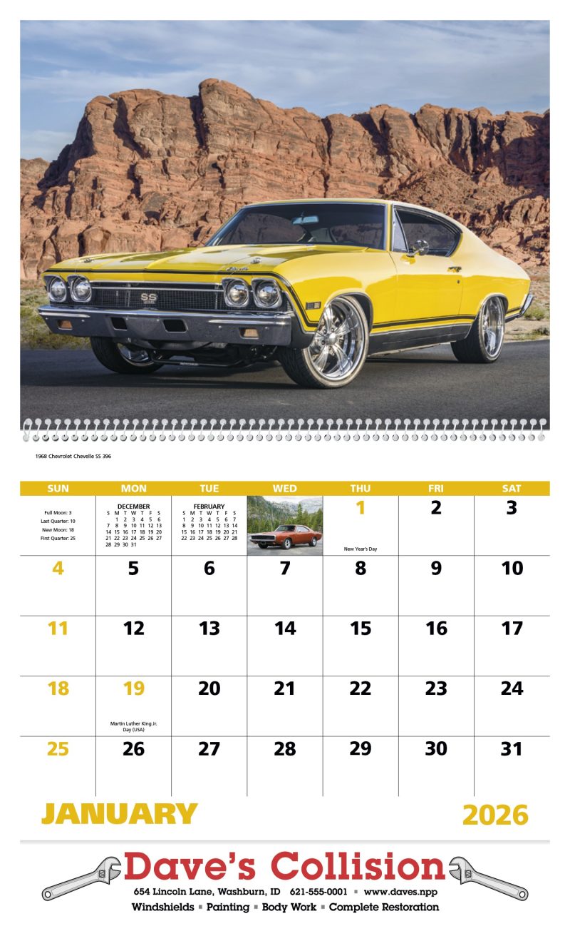 Custom Good Value™ Muscle Thunder - Spiral Calendar - 3