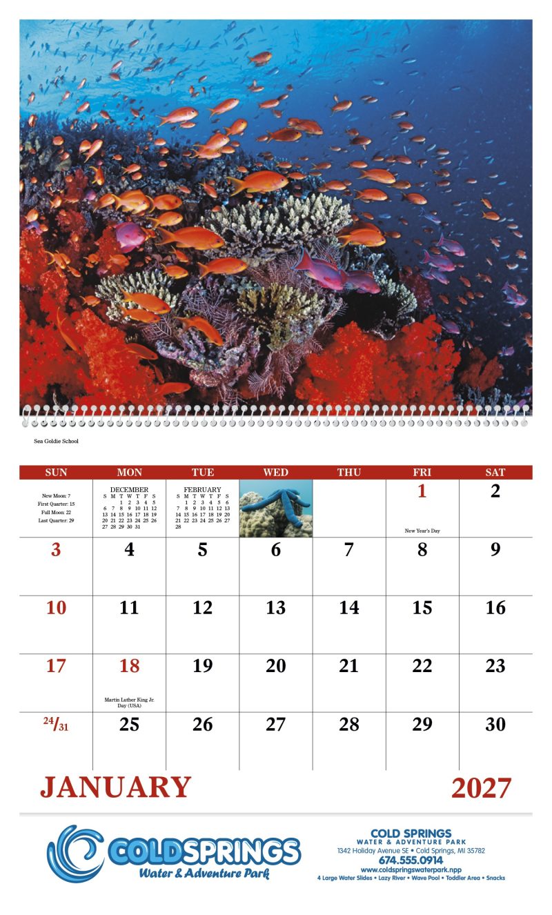 Custom Good Value™ Ocean Glory - Spiral Calendar - 7