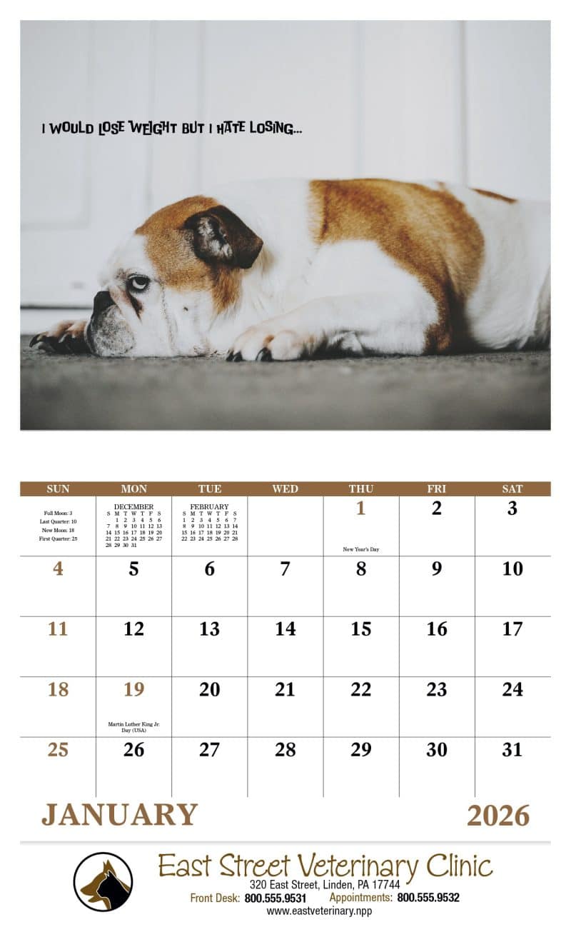 Custom Good Value™ Pets with Attitude - Stapled Calendar - 3
