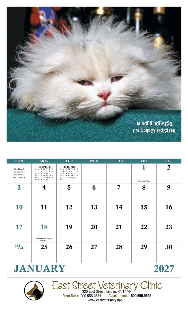 Custom Good Value™ Pets with Attitude - Stapled Calendar - 6