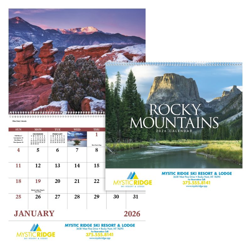 Custom Good Value™ Rocky Mountains - Spiral Calendar - 1