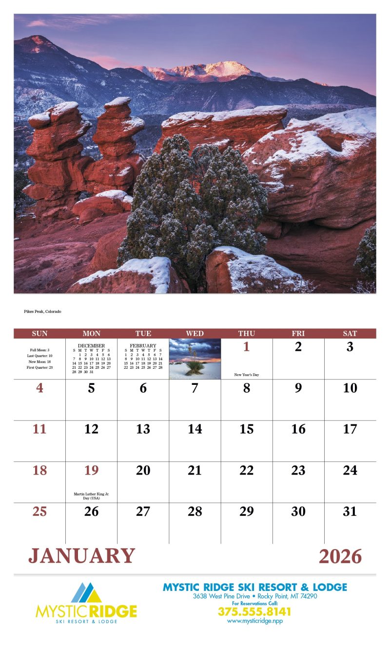 Custom Good Value™ Rocky Mountains - Stapled Calendar - 3