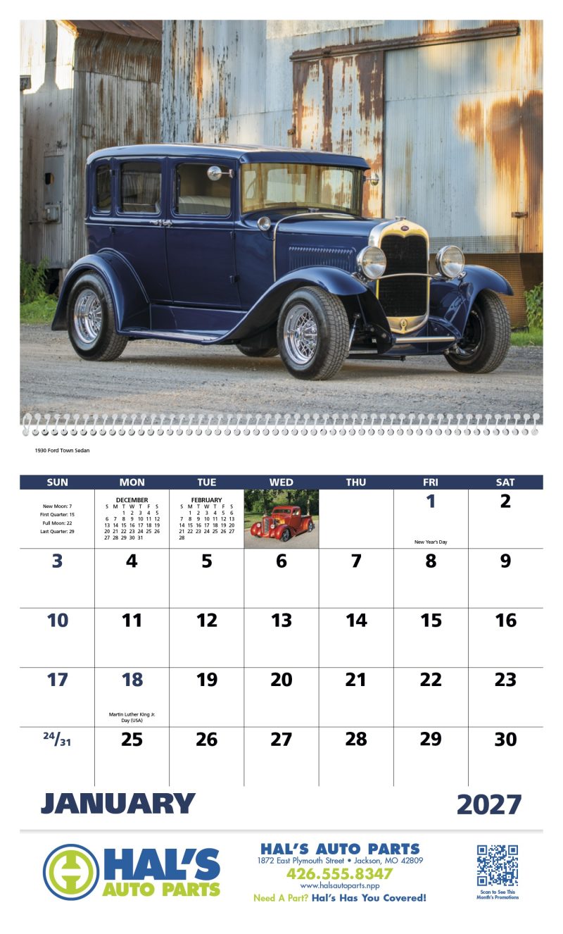 Custom Good Value™ Street Rods - Spiral Calendar - 6