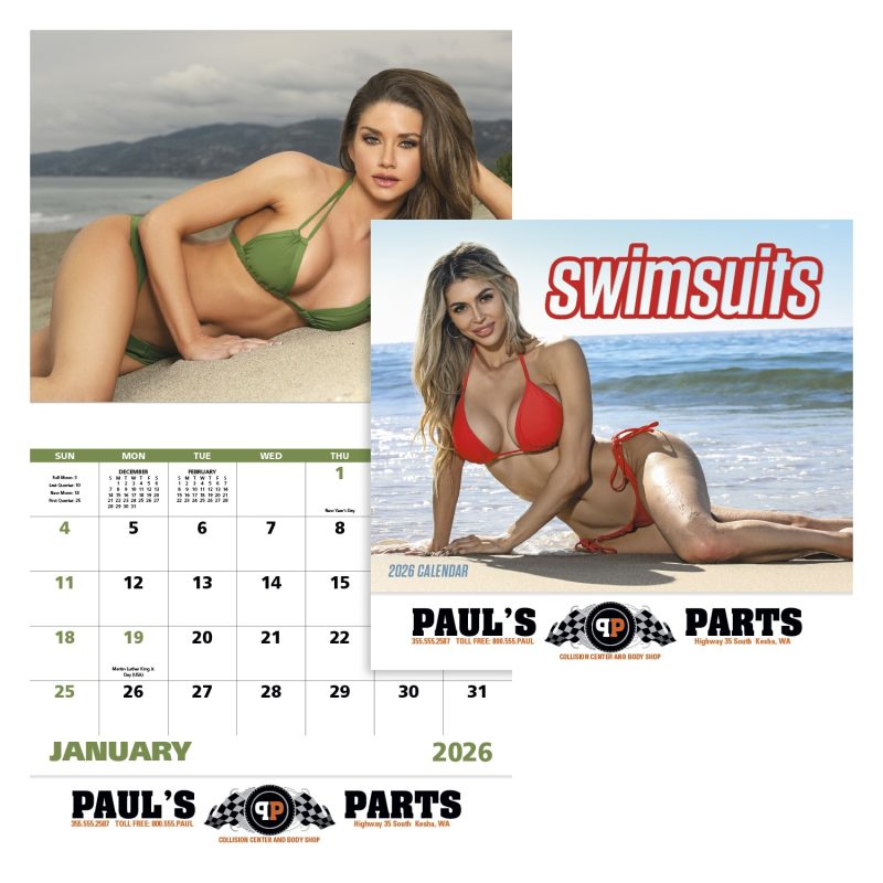 Custom Good Value™ Swimsuits - Stapled Calendar - 1