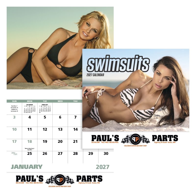 Custom Good Value™ Swimsuits - Stapled Calendar