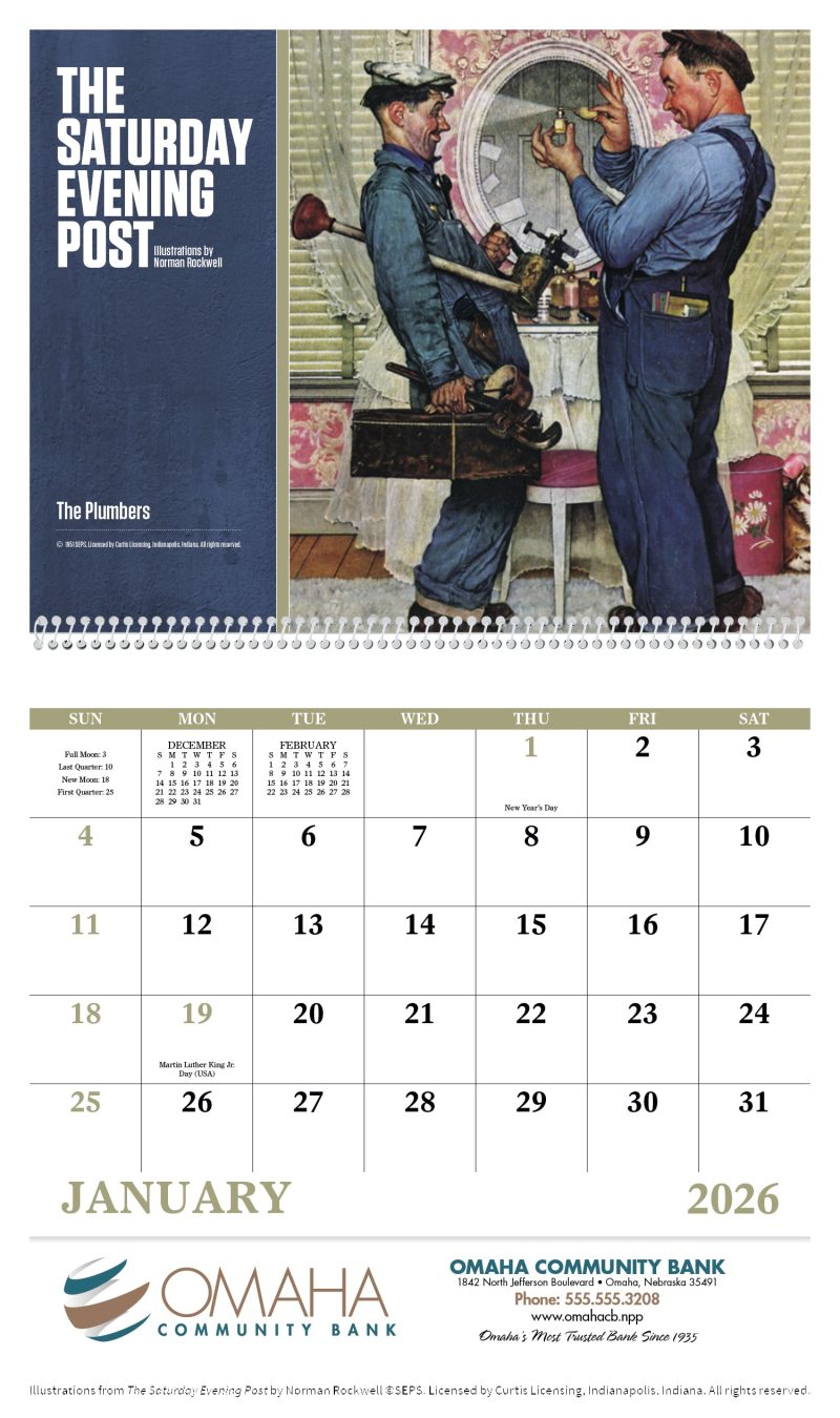 Custom Good Value™ The Saturday Evening Post Illustrations by Norman Rockwell ? Spiral Calendar - 3