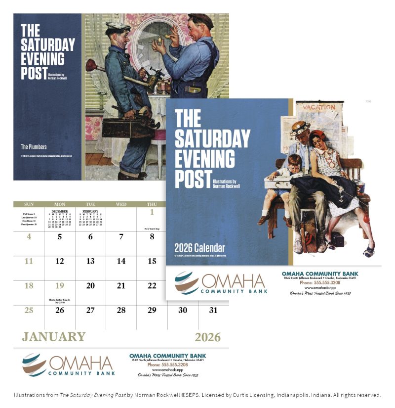 Custom Good Value™ The Saturday Evening Post Illustrations by Norman Rockwell ? Stapled Calendar - 1