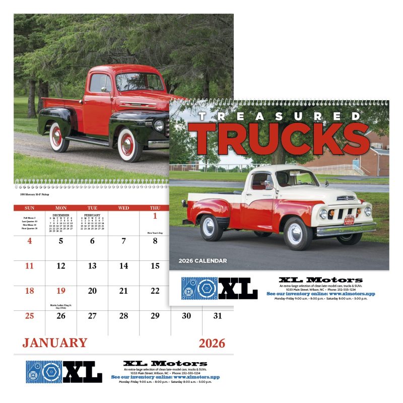 Custom Good Value™ Treasured Trucks - Spiral Calendar - 1