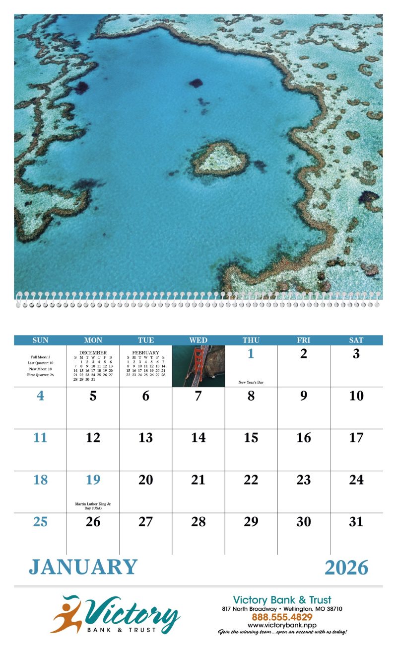 Custom Good Value™ View from Above - Spiral Calendar - 3