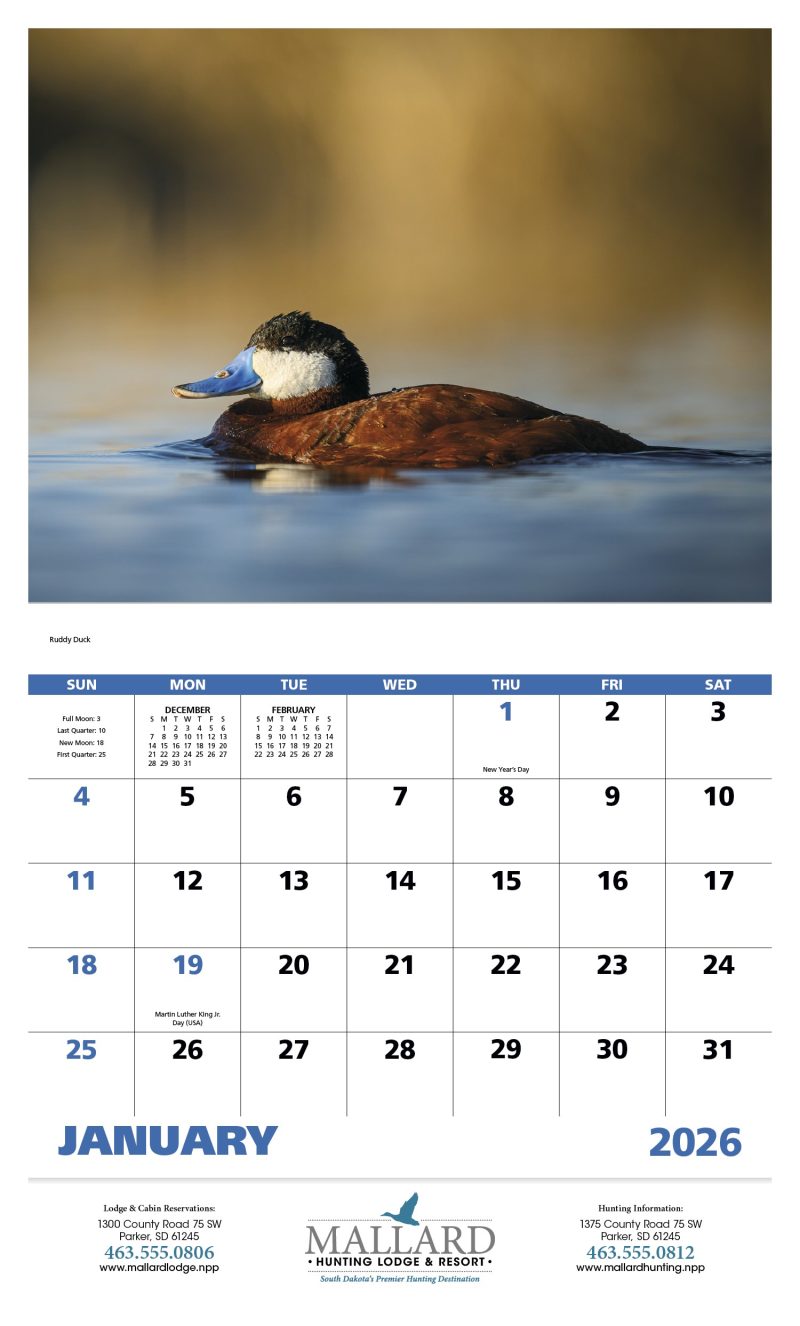 Custom Good Value™ Waterfowl - Stapled Calendar - 3