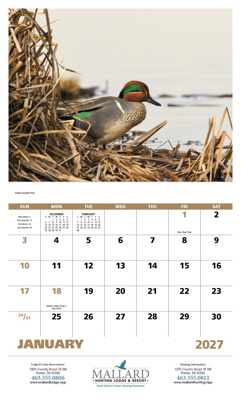 Custom Good Value™ Waterfowl - Stapled Calendar - 6