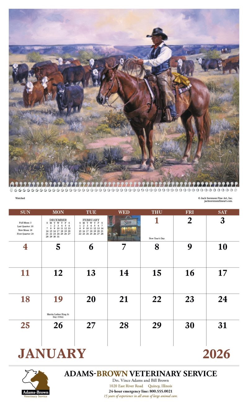 Custom Good Value™ Western Frontier - Spiral Calendar - 3