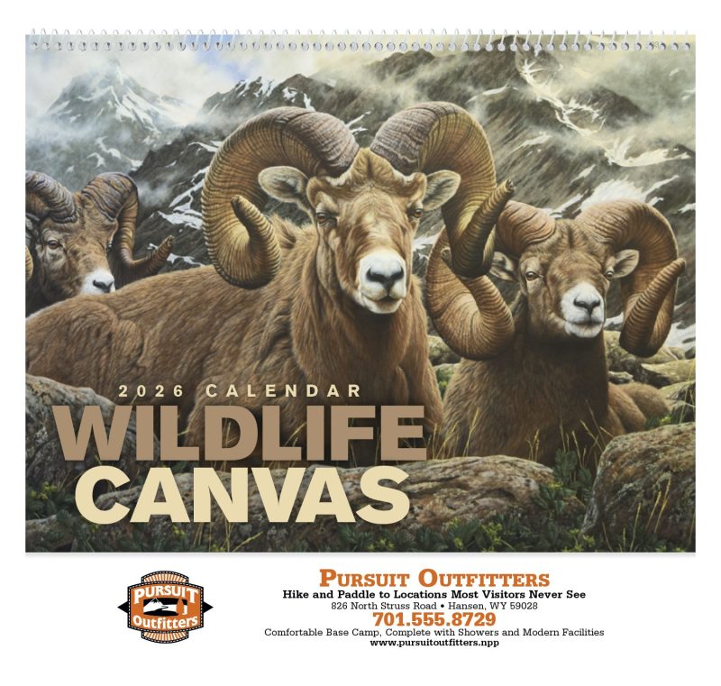 Custom Good Value™ Wildlife Canvas - Spiral Calendar - 2
