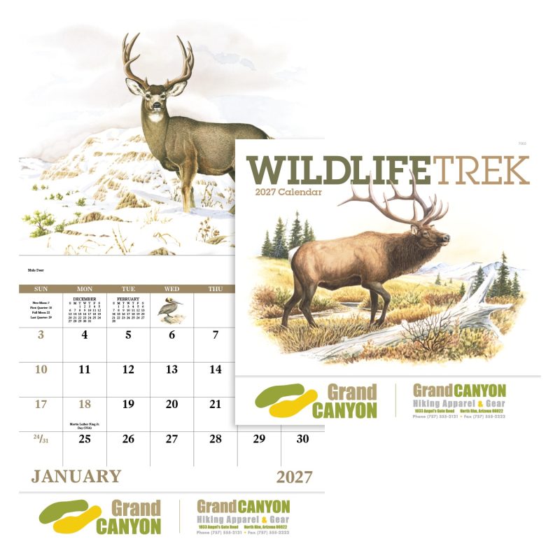 Custom Good Value™ Wildlife Trek - Stapled Calendar