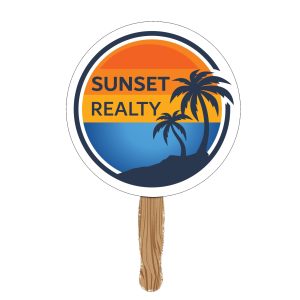 Custom Hand Held Paper Fan - Circle