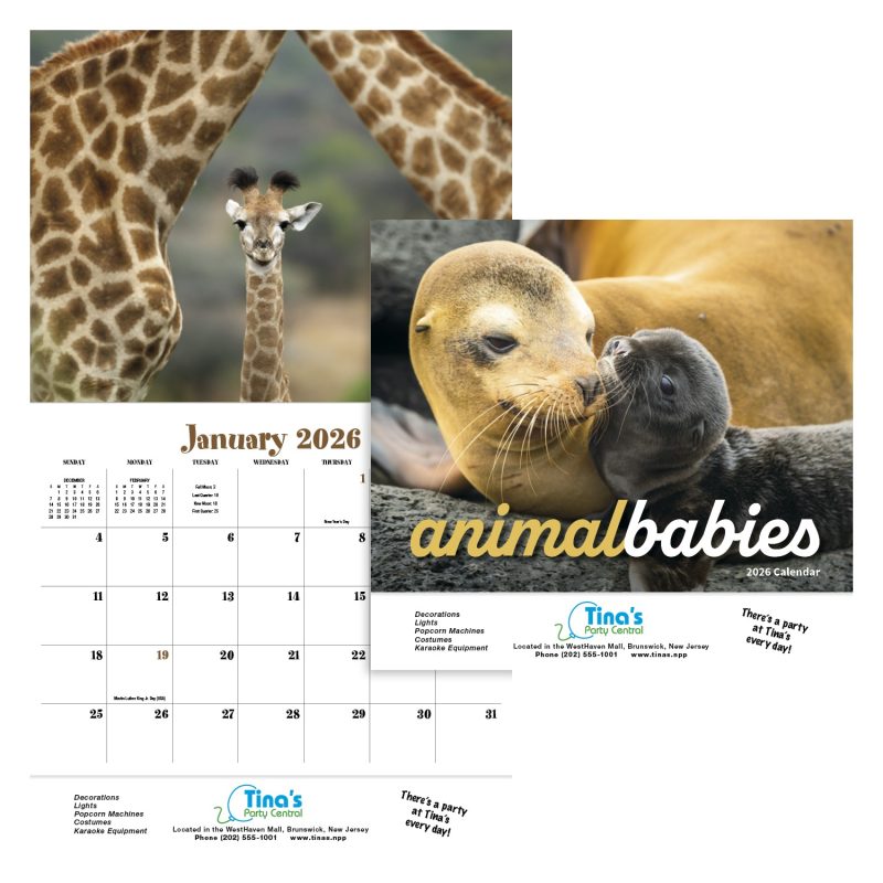 Custom HotLine® Products Animal Babies Appointment Calendar - Stapled - 1