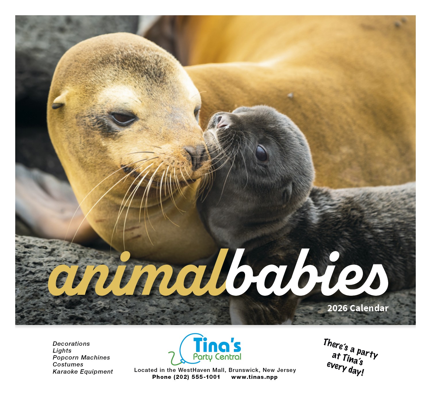 Custom HotLine® Products Animal Babies Appointment Calendar - Stapled - 2