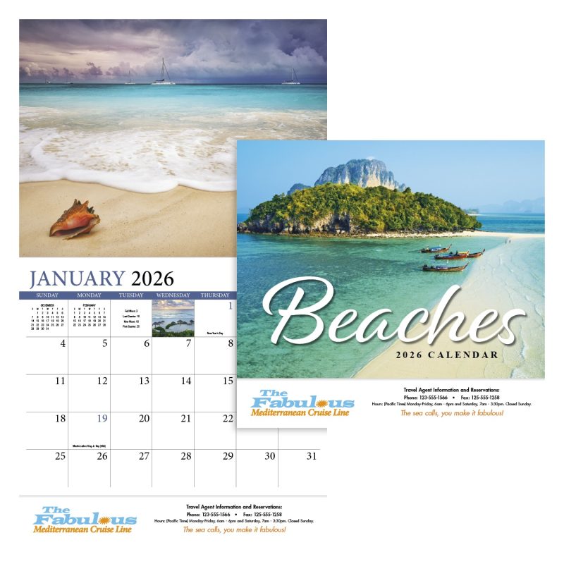 Custom HotLine® Products Beaches Appointment Calendar - Stapled - 1