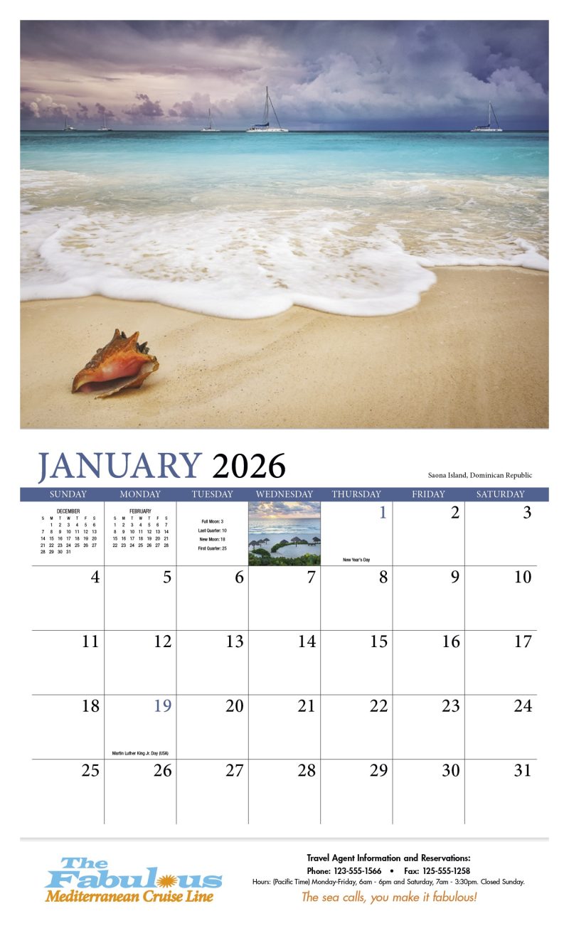 Custom HotLine® Products Beaches Appointment Calendar - Stapled - 3
