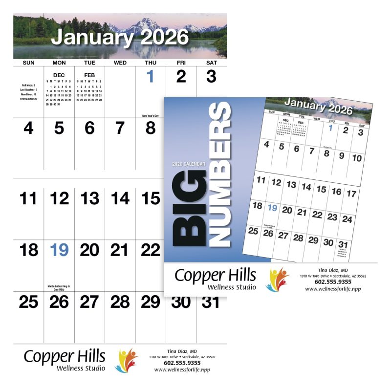Custom HotLine® Products Big Numbers Appointment Calendar - Stapled - 1