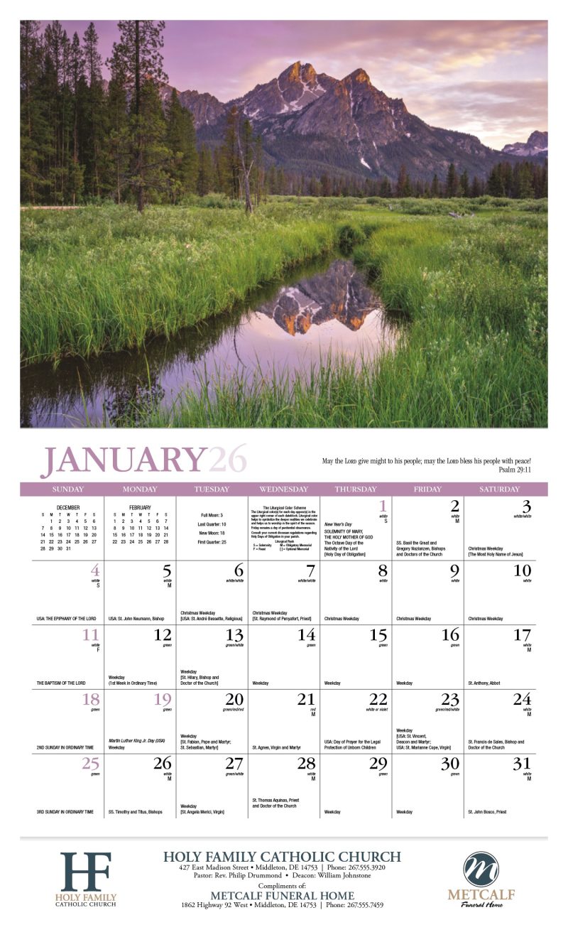 Custom HotLine® Products Catholic Reflections Appointment Calendar - Stapled - 3