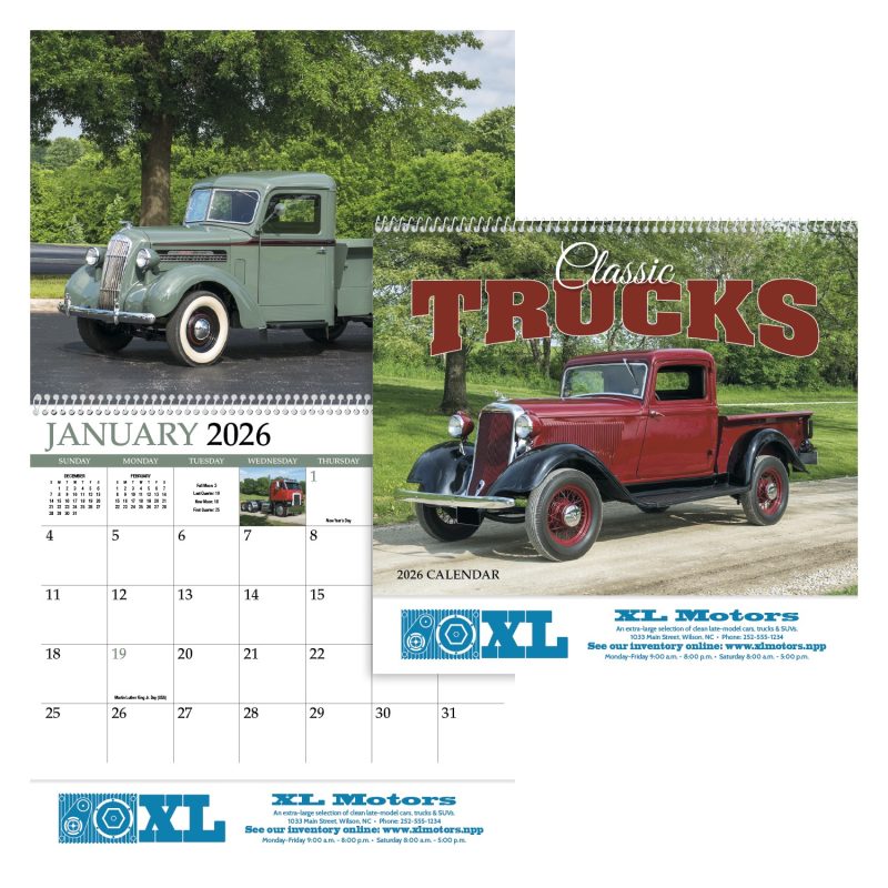 Custom HotLine® Products Classic Trucks Appointment Calendar - Spiral - 1