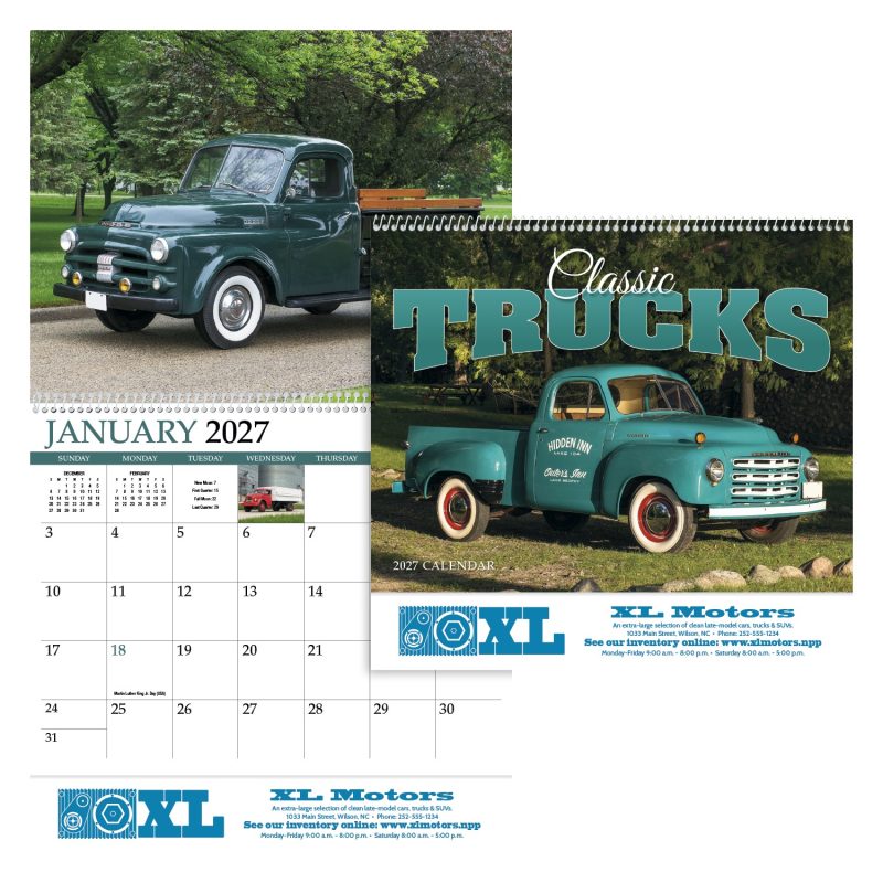 Custom HotLine® Products Classic Trucks Appointment Calendar - Spiral